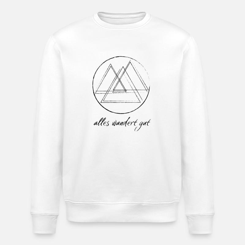 Mountains / Everything is going well - Stanley/Stella ROLLER Unisex Organic Sweatshirt - white