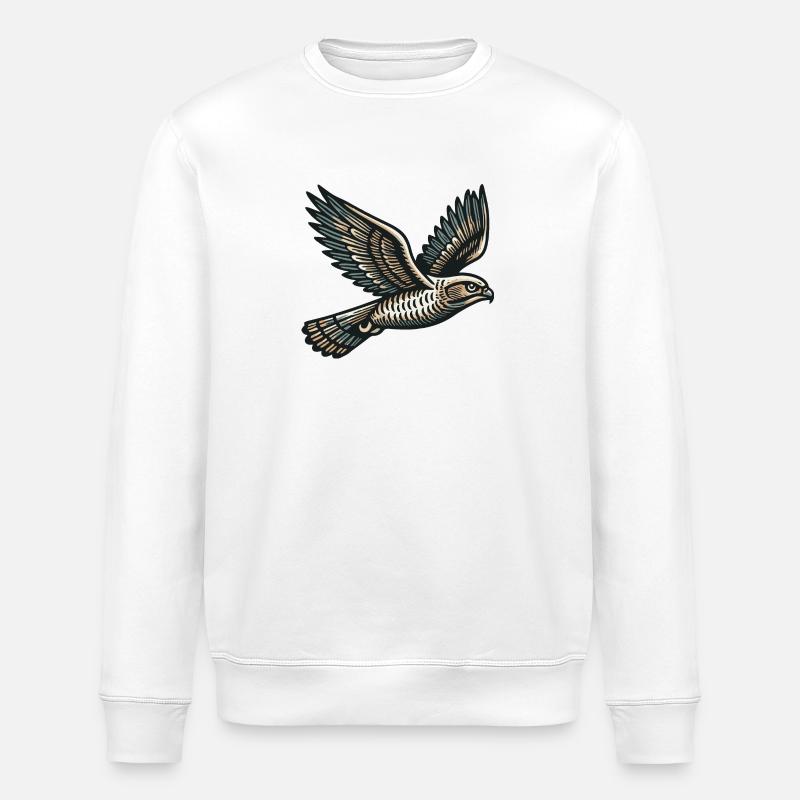 Hawk - Stanley/Stella ROLLER Unisex Organic Sweatshirt - white