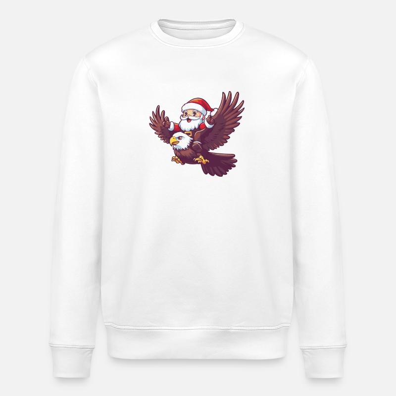 Aigle Père Noël dessin animé - Sweat bio ROLLER Stanley/Stella Unisexe - blanc