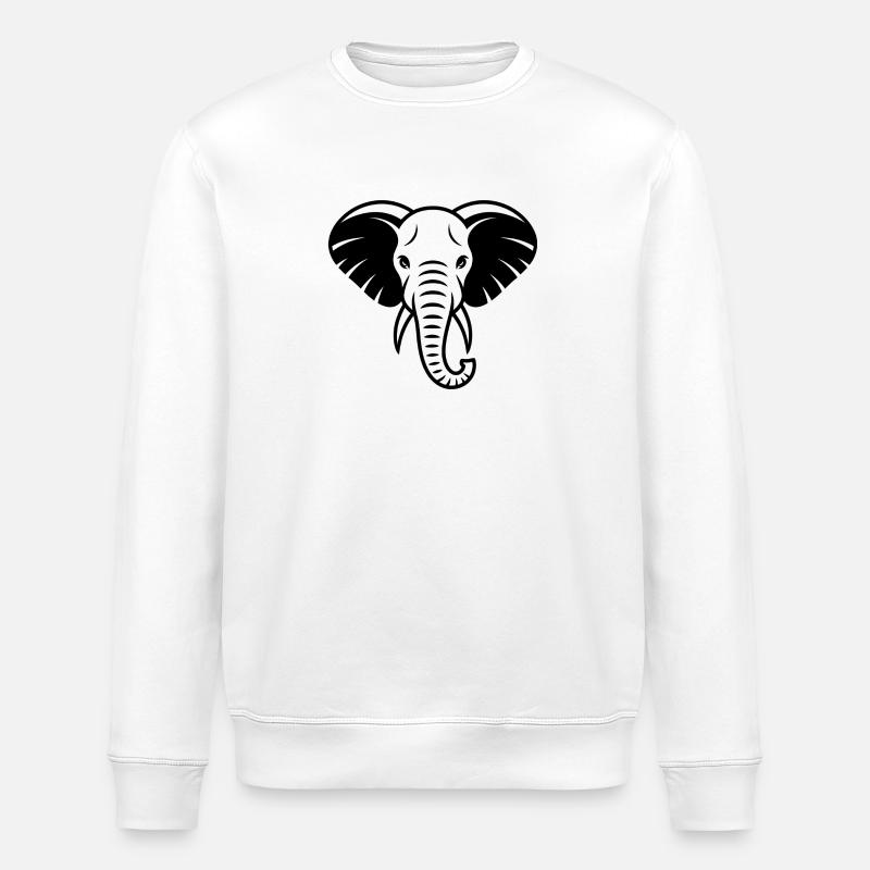 Elephant - Stanley/Stella ROLLER Unisex Organic Sweatshirt - white