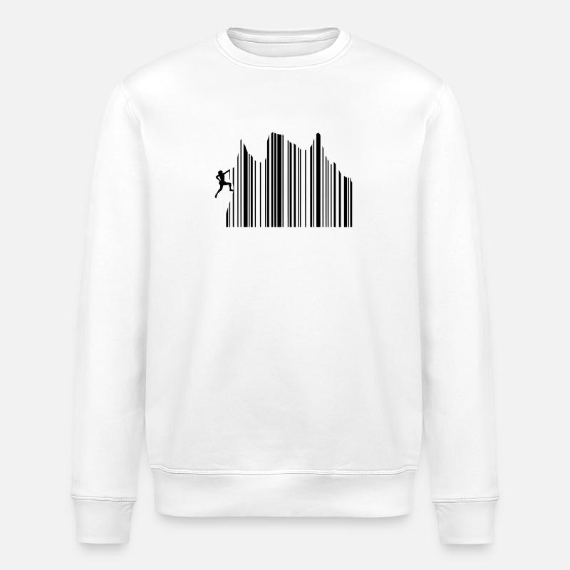 Climbing Klettern Barcode Freeclimbing 1c - Stanley/Stella Unisex Bio-Sweatshirt ROLLER - Weiß