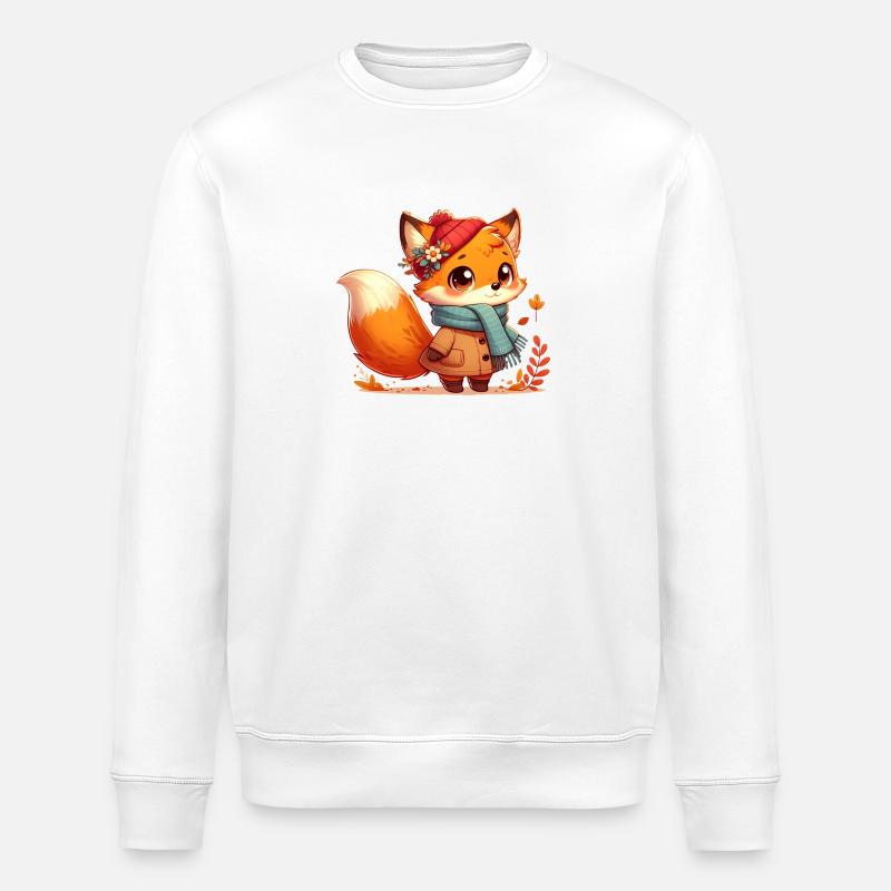 Fuchs Herbst 4 - Stanley/Stella Unisex Bio-Sweatshirt ROLLER - Weiß