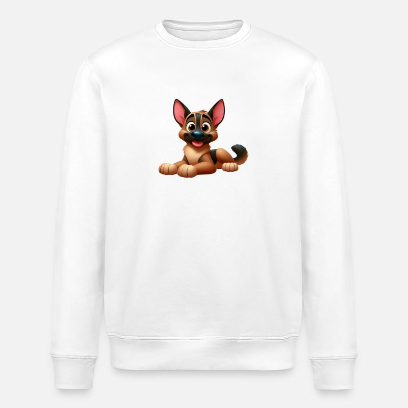 German Shepherd 15 - Stanley/Stella ROLLER Unisex Organic Sweatshirt - white