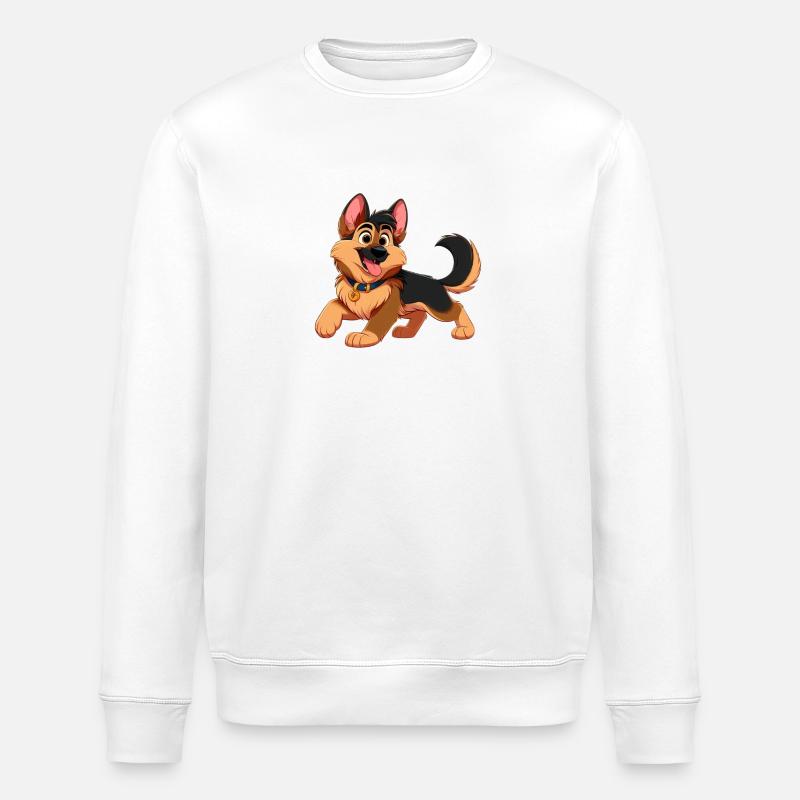 German Shepherd 2 - Stanley/Stella ROLLER Unisex Organic Sweatshirt - white
