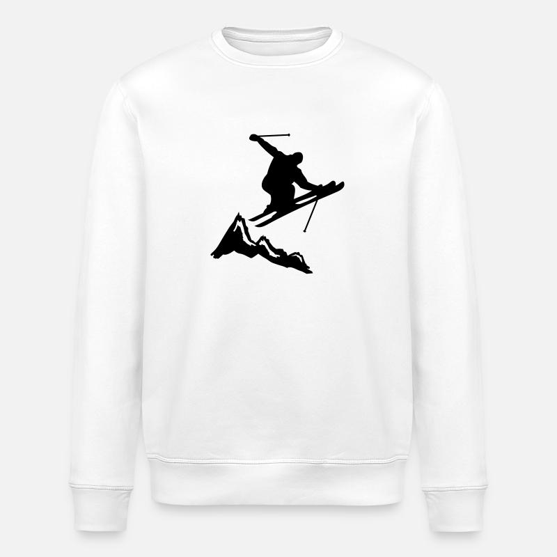 ski jump with mountains - Stanley/Stella Unisex Bio-Sweatshirt ROLLER - Weiß