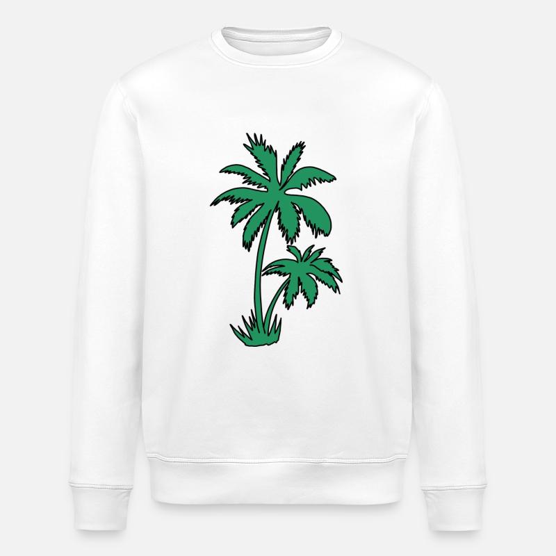 Palm tree - Stanley/Stella ROLLER Unisex Organic Sweatshirt - white
