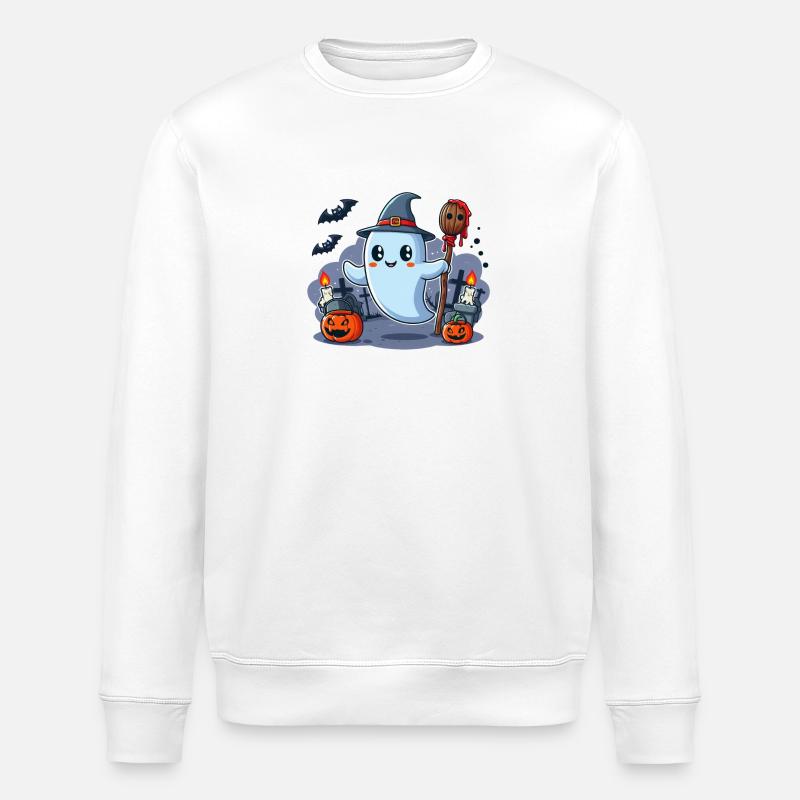 Mr boo Halloween - Stanley/Stella ROLLER Unisex Organic Sweatshirt - white