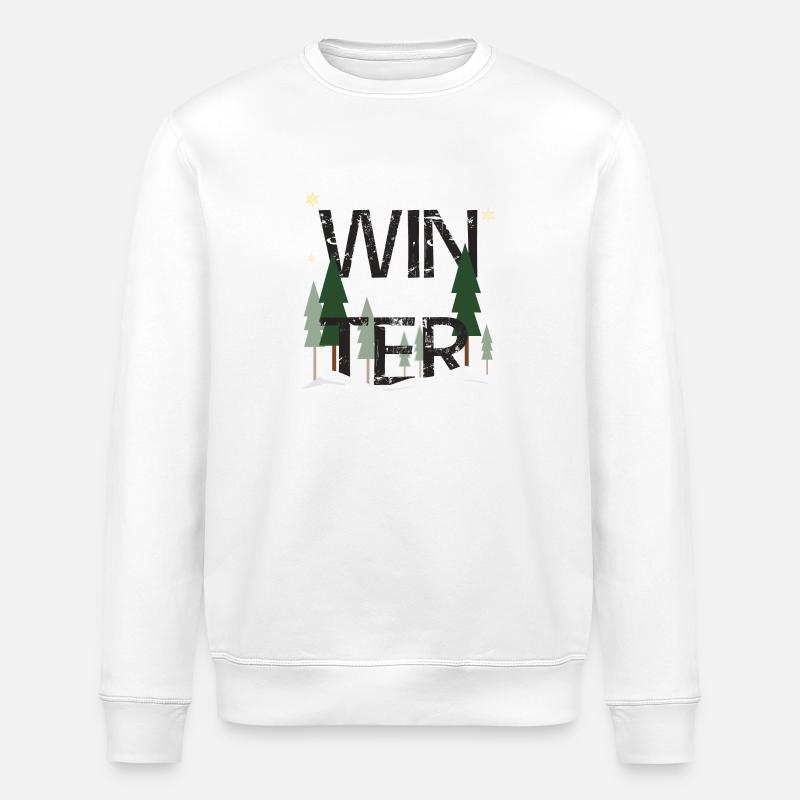 Winterlandschaft - Stanley/Stella Unisex Bio-Sweatshirt ROLLER - Weiß