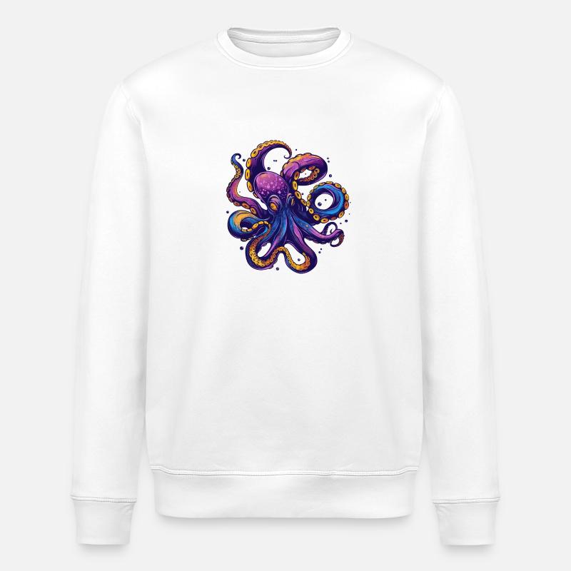 Octopulus - Stanley/Stella ROLLER Unisex Organic Sweatshirt - white