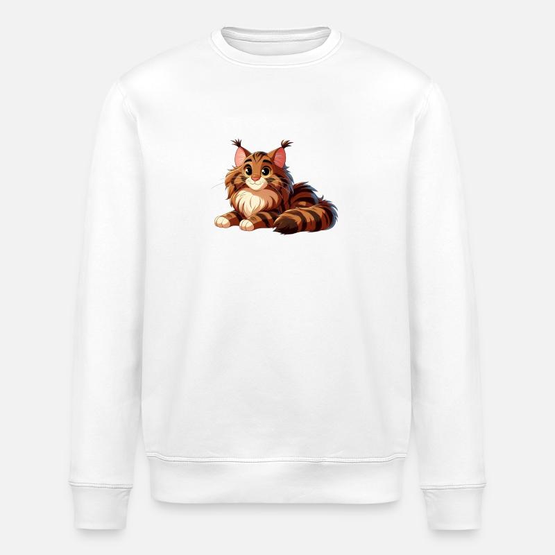 Maine Coon 14 - Stanley/Stella Unisex Bio-Sweatshirt ROLLER - Weiß