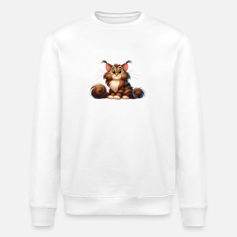 maine coon 13 - Sweat bio ROLLER Stanley/Stella Unisexe - blanc