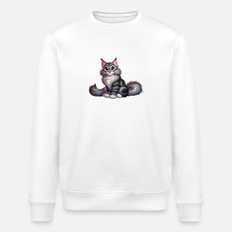 maine coon 10 - Sweat bio ROLLER Stanley/Stella Unisexe - blanc