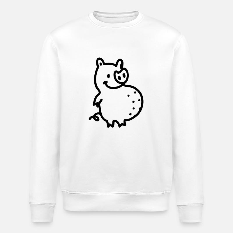 Thickness Sau - Line - Stanley/Stella ROLLER Unisex Organic Sweatshirt - white