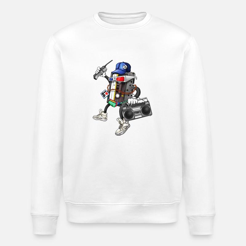 80s Retro Funky Design - Stanley/Stella ROLLER Unisex Organic Sweatshirt - white