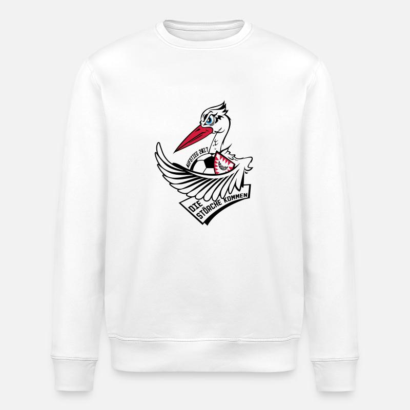 stork_mascot_white - Stanley/Stella Unisex Bio-Sweatshirt ROLLER - Weiß
