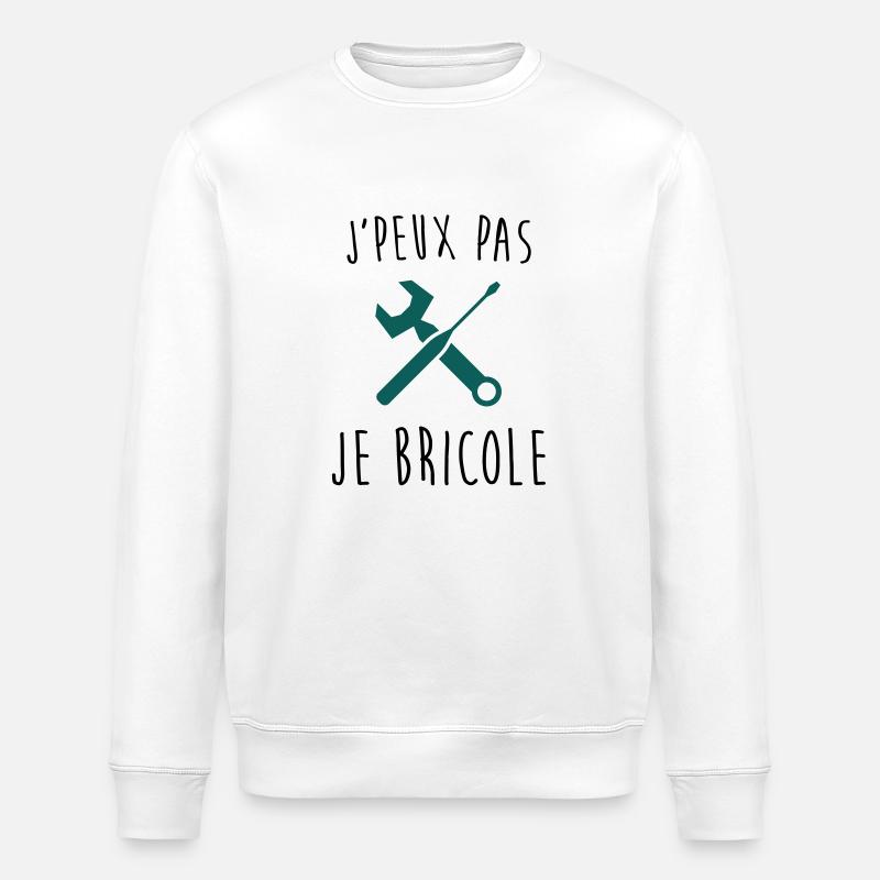 j'peux pas je bricole - Sweat bio ROLLER Stanley/Stella Unisexe - blanc