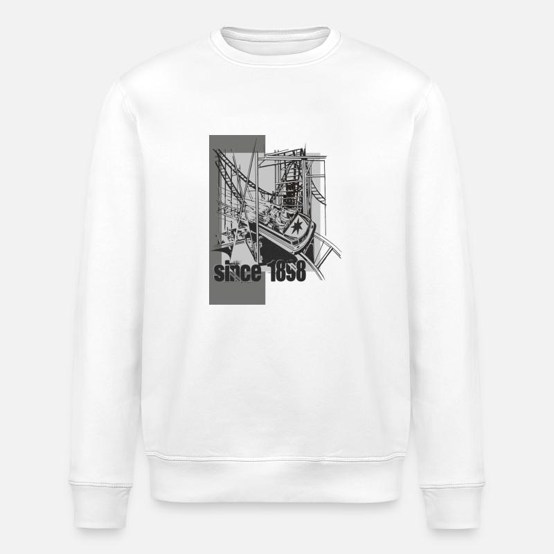 roller coaster - Stanley/Stella ROLLER Unisex Organic Sweatshirt - white