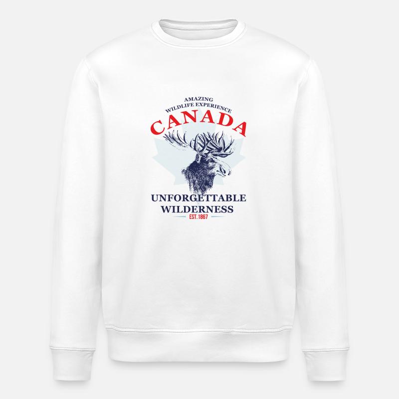 CANADA - MOOSE - Stanley/Stella Unisex Bio-Sweatshirt ROLLER - Weiß