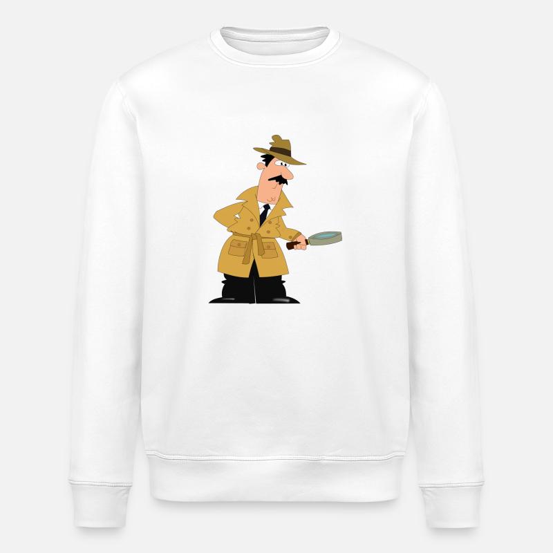 Detektiv mit Lupe. Geschenkidee - Stanley/Stella Unisex Bio-Sweatshirt ROLLER - Weiß
