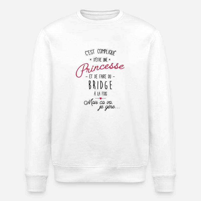 princesse et Bridge - Sweat bio ROLLER Stanley/Stella Unisexe - blanc