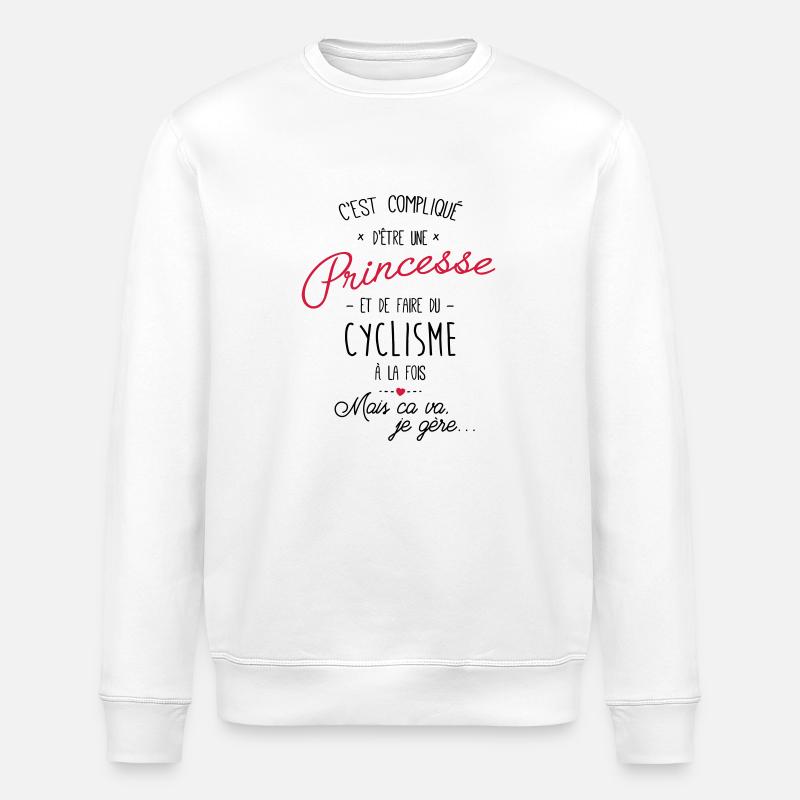 princesse et Cyclisme - Sweat bio ROLLER Stanley/Stella Unisexe - blanc
