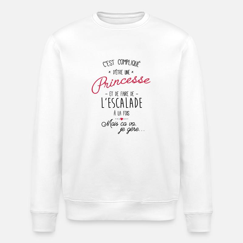 princesse et Escalade - Sweat bio ROLLER Stanley/Stella Unisexe - blanc