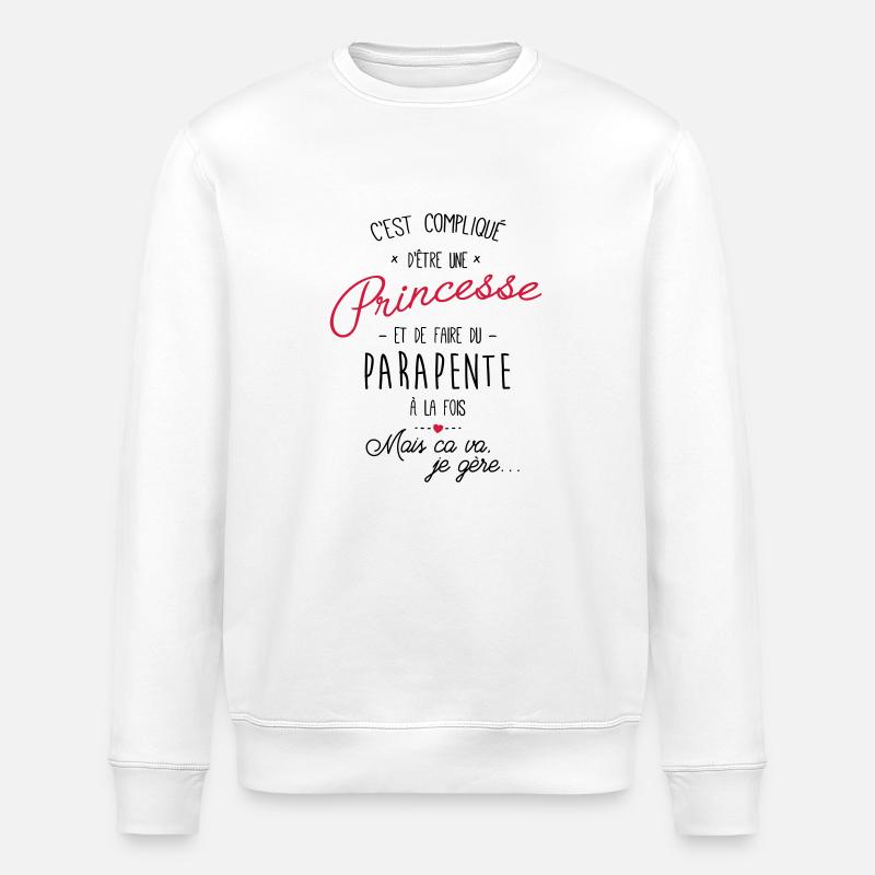 princesse et Parapente - Sweat bio ROLLER Stanley/Stella Unisexe - blanc