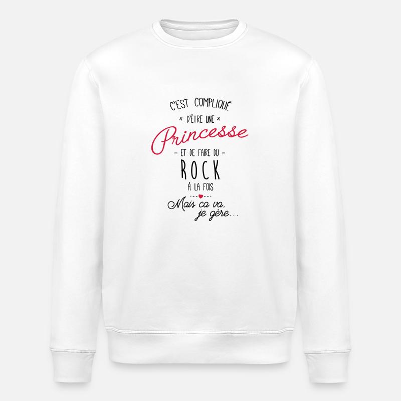 princesse et Rock - Sweat bio ROLLER Stanley/Stella Unisexe - blanc