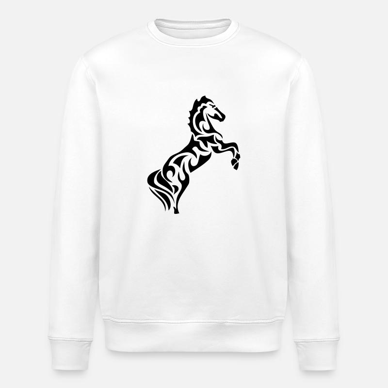 Pferd Pferd Tribal1 - Stanley/Stella Unisex Bio-Sweatshirt ROLLER - Weiß