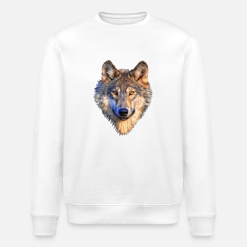 wolf - Stanley/Stella ROLLER Unisex Organic Sweatshirt - white