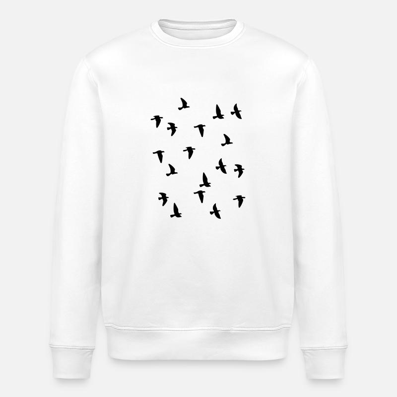 Bird Flock - Stanley/Stella ROLLER Unisex Organic Sweatshirt - white