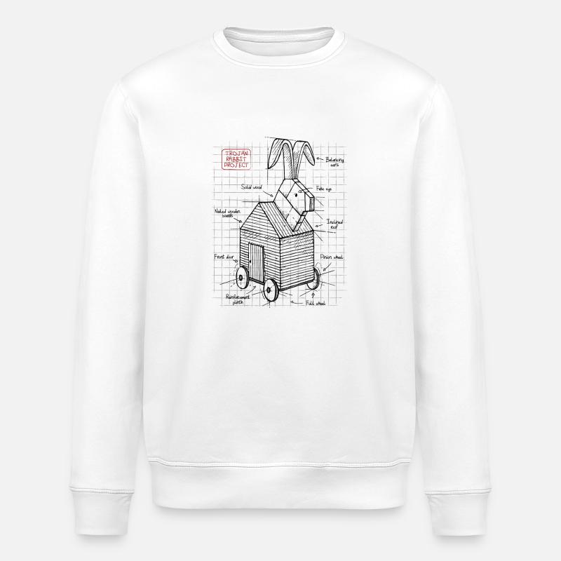 Trojan Rabbit - Sweat bio ROLLER Stanley/Stella Unisexe - blanc