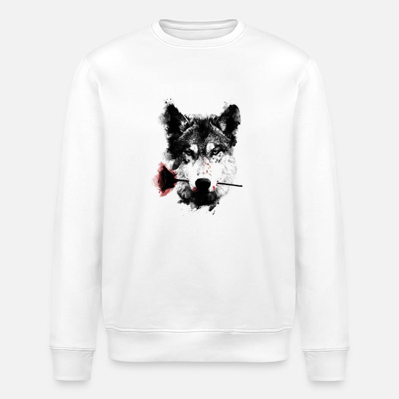 Wolf Lover - Sweat bio ROLLER Stanley/Stella Unisexe - blanc