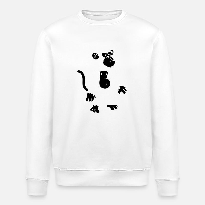 Cool monkey design - Stanley/Stella ROLLER Unisex Organic Sweatshirt - white