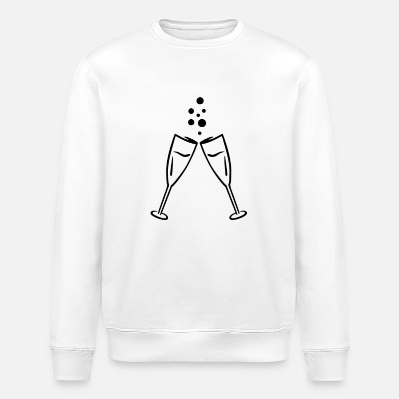 Sparkling wine - Stanley/Stella ROLLER Unisex Organic Sweatshirt - white