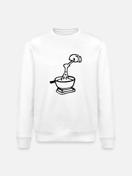 cook Swiss culinary specialty fondue - Stanley/Stella ROLLER Unisex Organic Sweatshirt - white