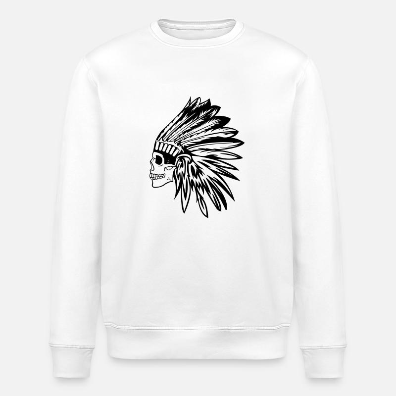 indianer_skull - Stanley/Stella Unisex Bio-Sweatshirt ROLLER - Weiß