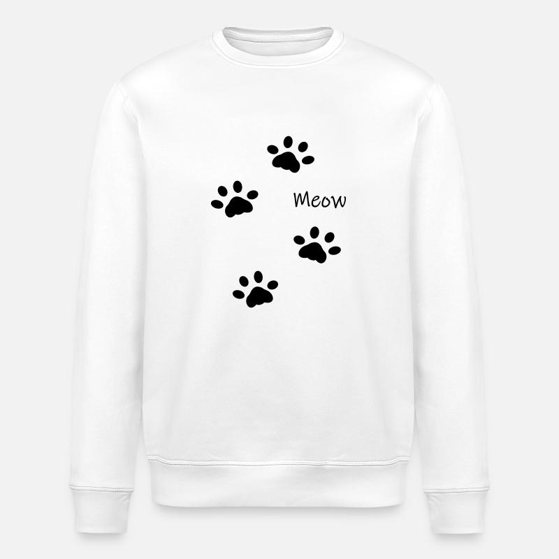 DZ0001 Meow Cat's Paws - Stanley/Stella ROLLER Unisex Organic Sweatshirt - white