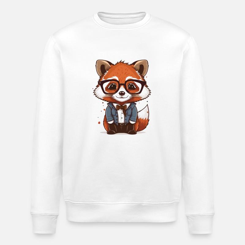 Red Panda en hipster - Sweat bio ROLLER Stanley/Stella Unisexe - blanc