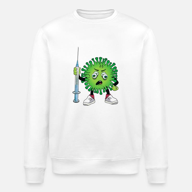 Virus avec seringue - Sweat bio ROLLER Stanley/Stella Unisexe - blanc