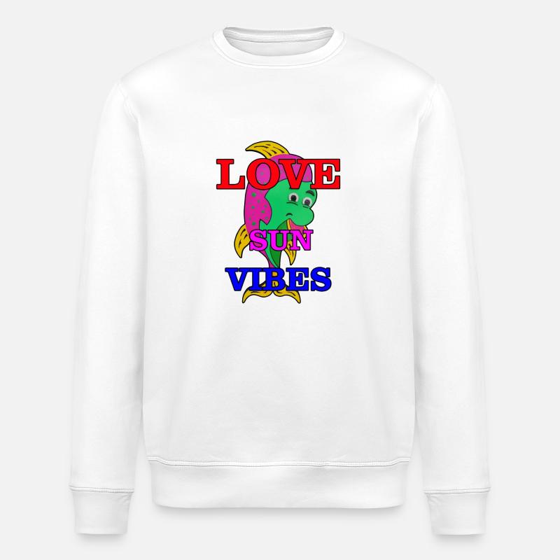 Drôle de poisson - Sweat bio ROLLER Stanley/Stella Unisexe - blanc