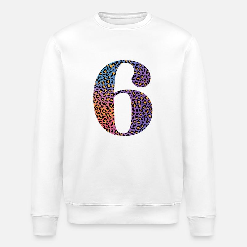 6e anniversaire léopard - Sweat bio ROLLER Stanley/Stella Unisexe - blanc