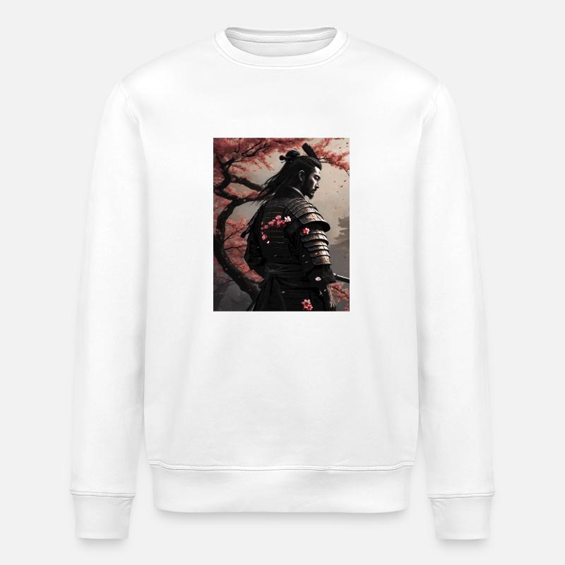 Samurai-Kirschblüten - Stanley/Stella Unisex Bio-Sweatshirt ROLLER - Weiß
