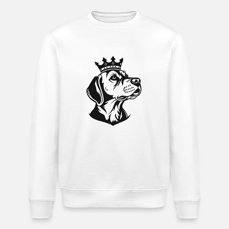 Chien avec côté couronne - Sweat bio ROLLER Stanley/Stella Unisexe - blanc