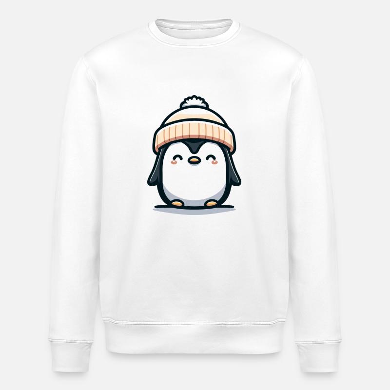 süßer Pinguin - Stanley/Stella Unisex Bio-Sweatshirt ROLLER - Weiß