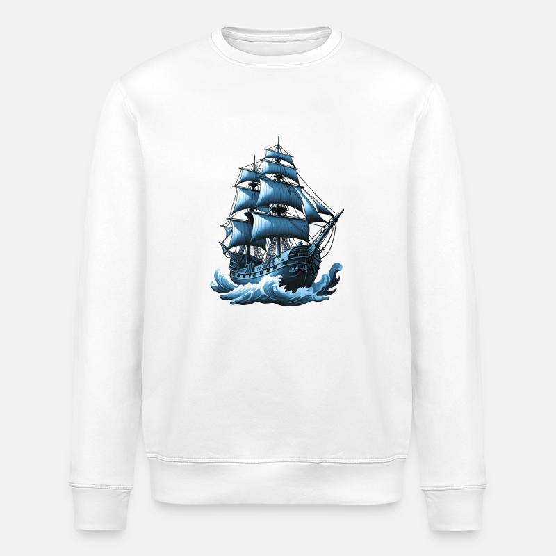 Segelschiff - Stanley/Stella Unisex Bio-Sweatshirt ROLLER - Weiß