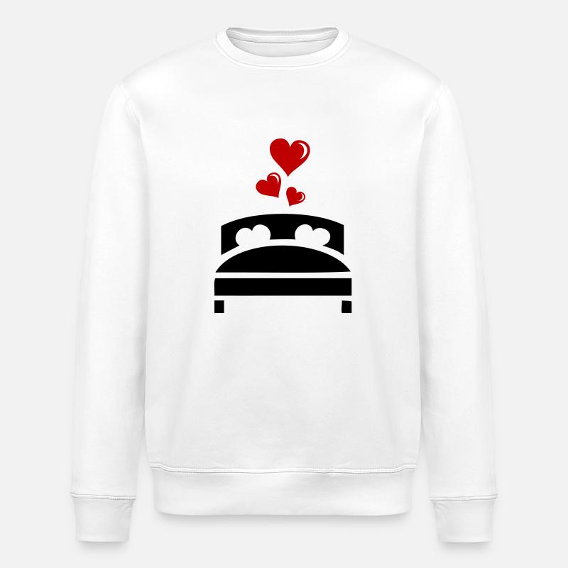 Lit de mariage Coeurs - Sweat bio ROLLER Stanley/Stella Unisexe - blanc