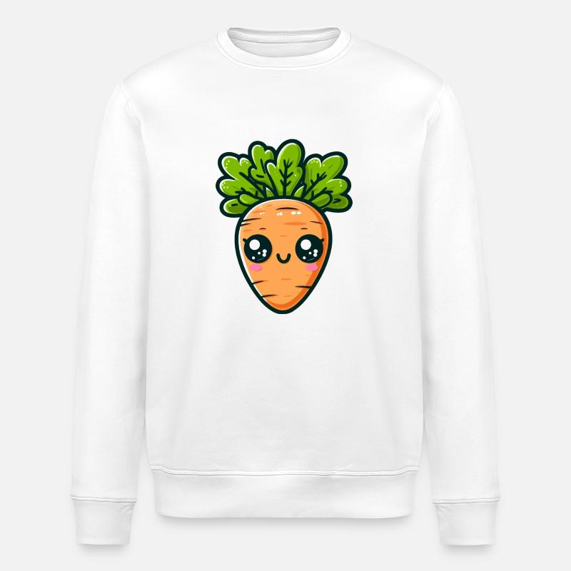 Chibi Carotte feuillue - Sweat bio ROLLER Stanley/Stella Unisexe - blanc