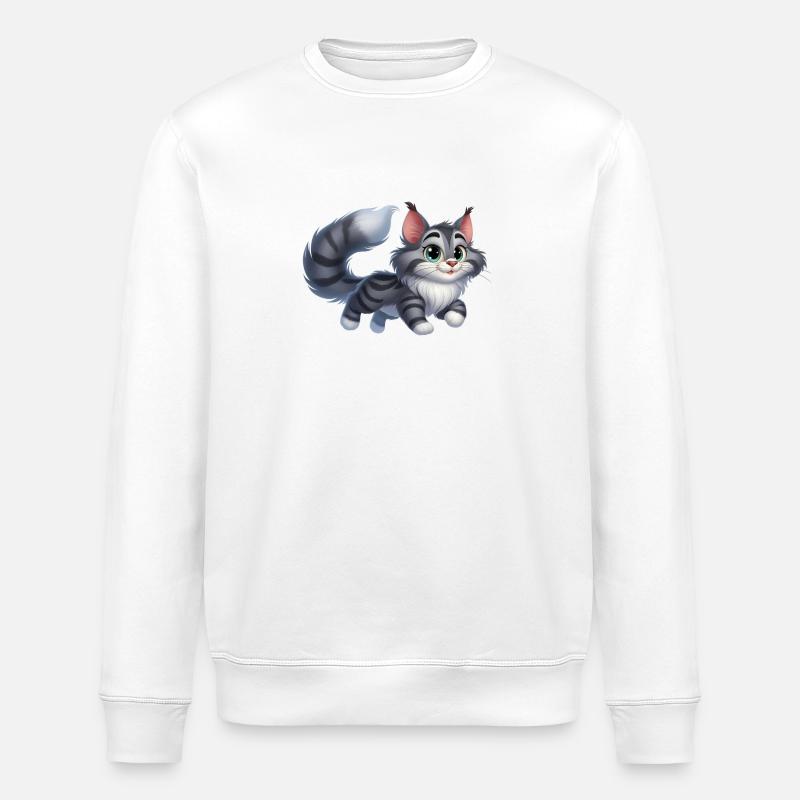 Maine Coon 12 - Stanley/Stella Unisex Bio-Sweatshirt ROLLER - Weiß