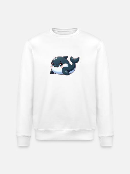 killer whale - Stanley/Stella ROLLER Unisex Organic Sweatshirt - white